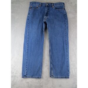 Levi Strauss 505 Mens Jeans 40x30 Blue Straight Leg Classic Fit Denim Pants